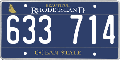 RI license plate 633714