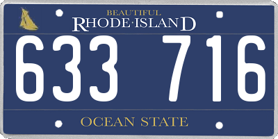 RI license plate 633716