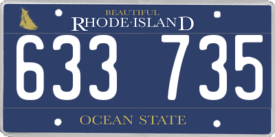 RI license plate 633735