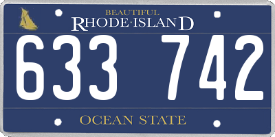 RI license plate 633742