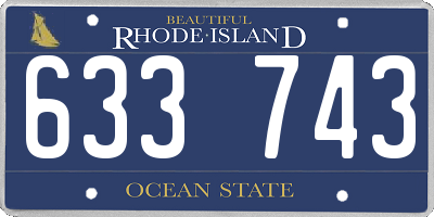 RI license plate 633743