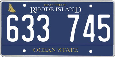 RI license plate 633745
