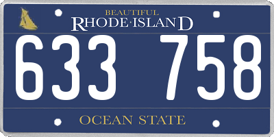 RI license plate 633758