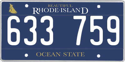 RI license plate 633759