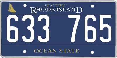 RI license plate 633765