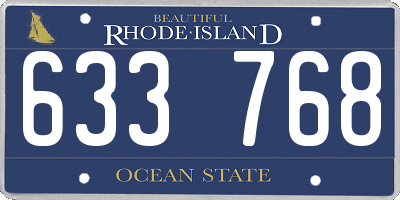 RI license plate 633768