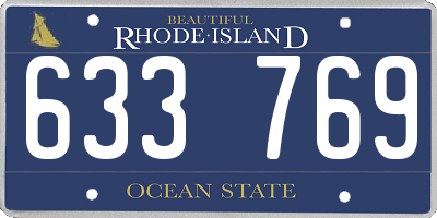 RI license plate 633769