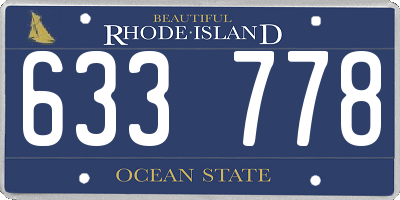 RI license plate 633778