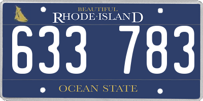 RI license plate 633783