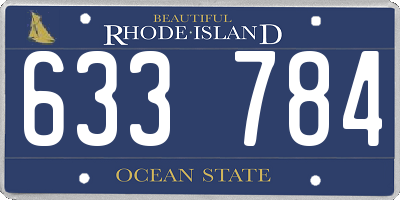 RI license plate 633784