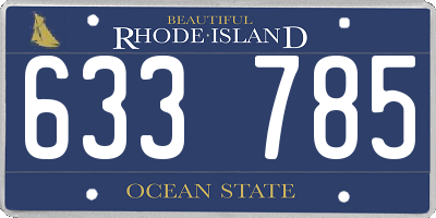 RI license plate 633785