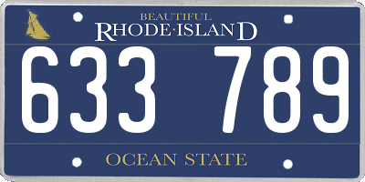 RI license plate 633789
