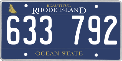 RI license plate 633792