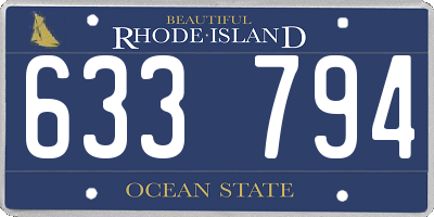 RI license plate 633794