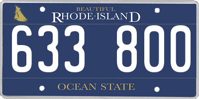 RI license plate 633800