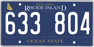 RI license plate 633804