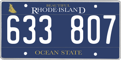 RI license plate 633807