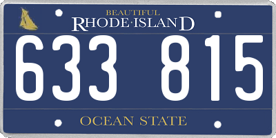 RI license plate 633815