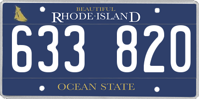 RI license plate 633820