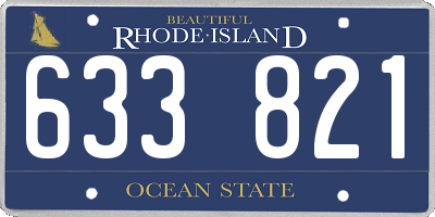 RI license plate 633821