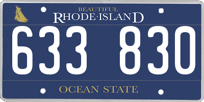 RI license plate 633830