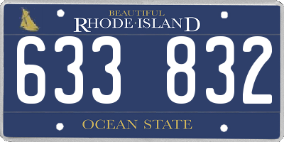 RI license plate 633832