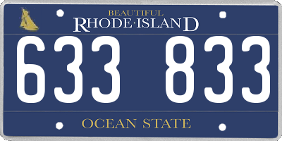 RI license plate 633833