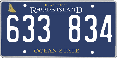 RI license plate 633834