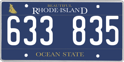 RI license plate 633835