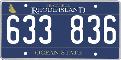 RI license plate 633836
