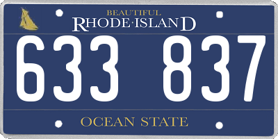 RI license plate 633837