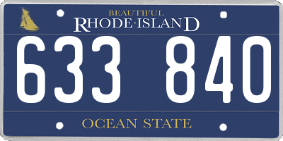 RI license plate 633840