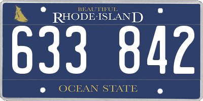 RI license plate 633842
