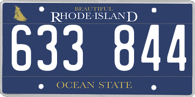 RI license plate 633844