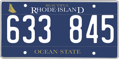 RI license plate 633845
