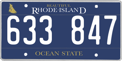 RI license plate 633847
