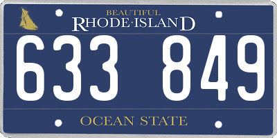 RI license plate 633849
