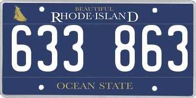 RI license plate 633863