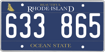 RI license plate 633865