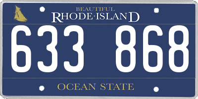 RI license plate 633868