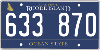 RI license plate 633870