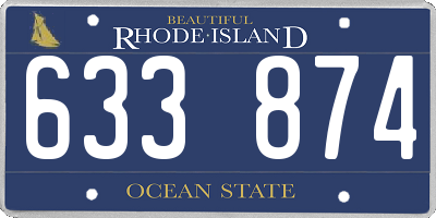 RI license plate 633874