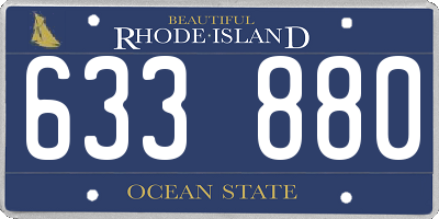 RI license plate 633880