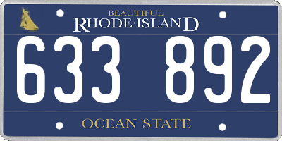 RI license plate 633892