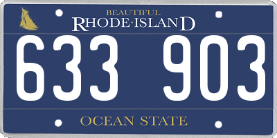 RI license plate 633903