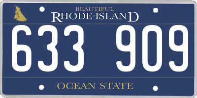 RI license plate 633909