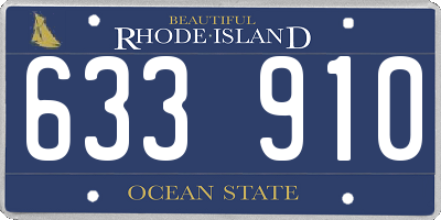 RI license plate 633910