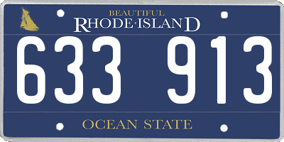 RI license plate 633913