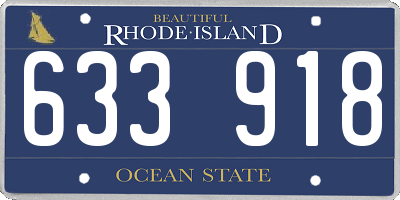 RI license plate 633918