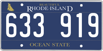 RI license plate 633919